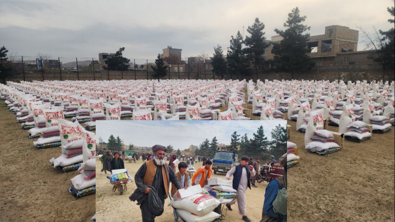توزیع مواد غذایی برای ۸۰۰ خانواده نیازمند در فاریاب